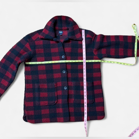Lee Women's Red and Black Checkered Teddy Jacket - Picture 8 of 8